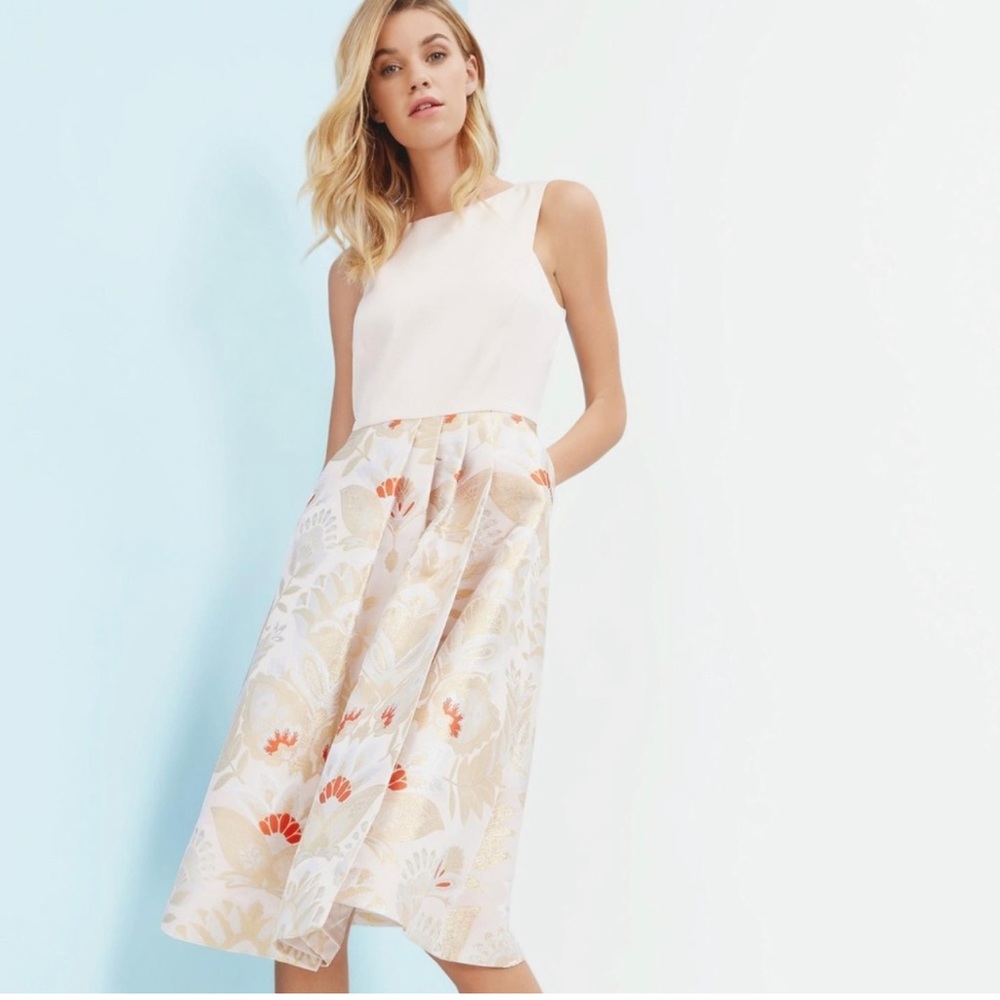 NWT TED BAKER OPULENT ORIENT METALLIC DRESS